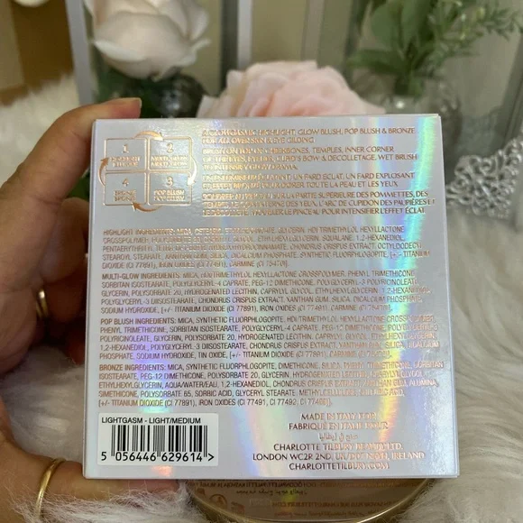 CHARLOTTE TILBURY GLOWGASM FACE PALETTE 4 SKIN & EYE GILDING HIGHLIGHTERS